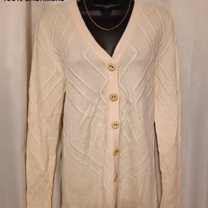 St John Sport cashmere cream sweater cardigan